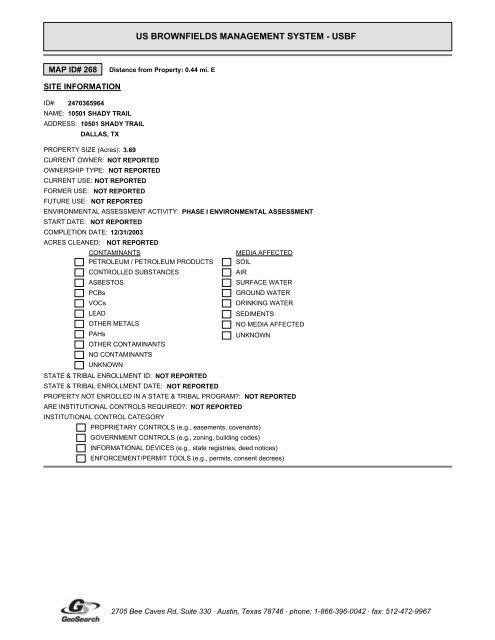 Hazardous materials report limited phase i environmental site