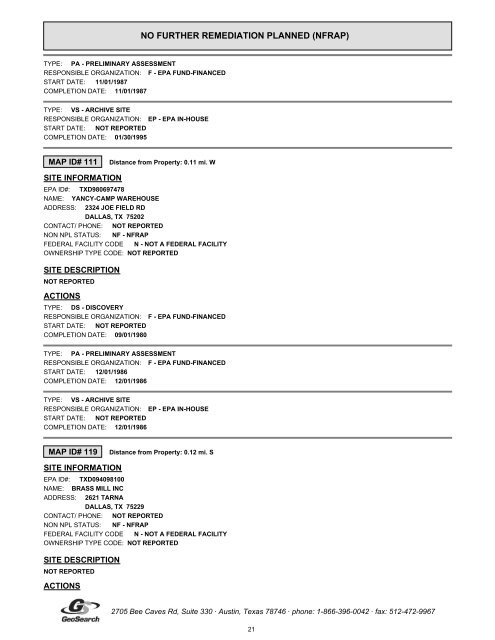 Hazardous materials report limited phase i environmental site