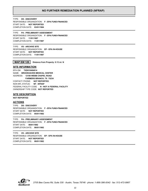 Hazardous materials report limited phase i environmental site