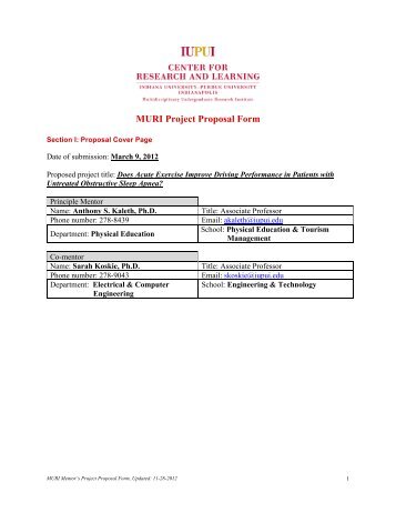 MURI Project Proposal Form - Oncourse - Indiana University