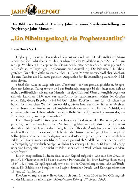 JAHN REPORT JAHN REPORT - Friedrich-Ludwig-Jahn-Museum