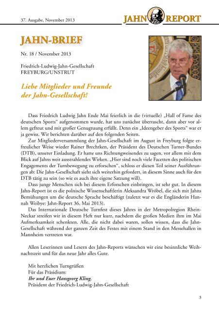 JAHN REPORT JAHN REPORT - Friedrich-Ludwig-Jahn-Museum