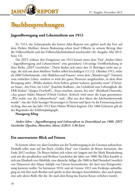 JAHN REPORT JAHN REPORT - Friedrich-Ludwig-Jahn-Museum