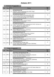 Zeitplan 2011 - Dobrock-Turnier