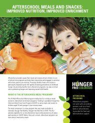 AFTERSCHOOL MEALS AND SNACKS: - Hunger Free Colorado