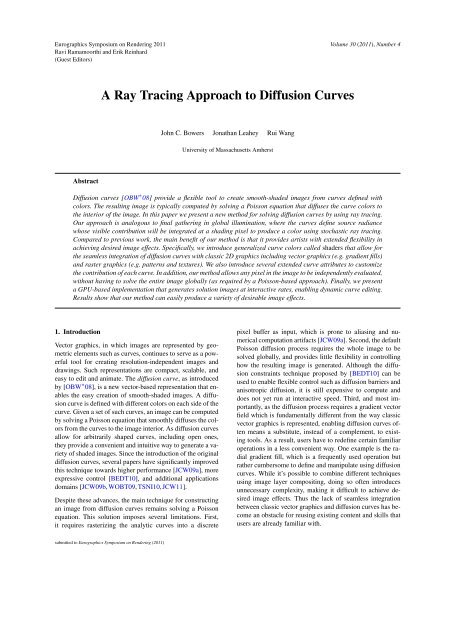A Ray Tracing Approach to Diffusion Curves - UMass Graphics Lab