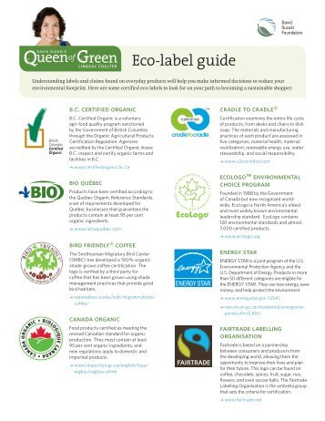 Eco-label guide - David Suzuki Foundation