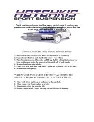 Installation Instructions - Hotchkis Sport Suspension