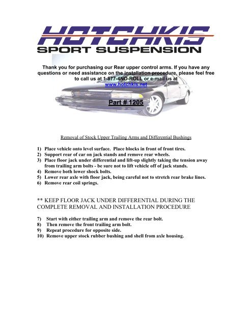 Installation Instructions - Hotchkis Sport Suspension