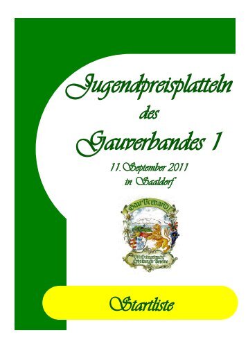 Startliste des Gauverband I - Gauverband 1