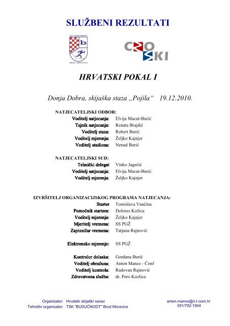 Hrvatski pokal 1 2010/11, Brod Moravice - rezultati (.pdf format)