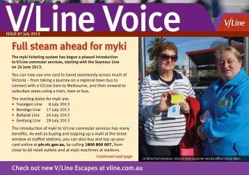 Full steam ahead for myki - V/Line