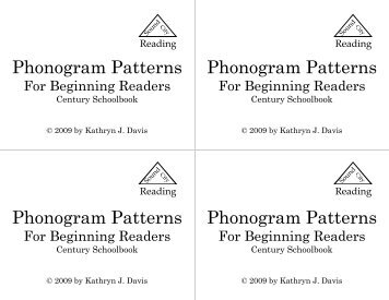Phonogram Pattern Cards, Century Schoolbook - Sound City Reading