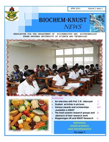 newsletterapril 2011 - Kwame Nkrumah University of Science and ...