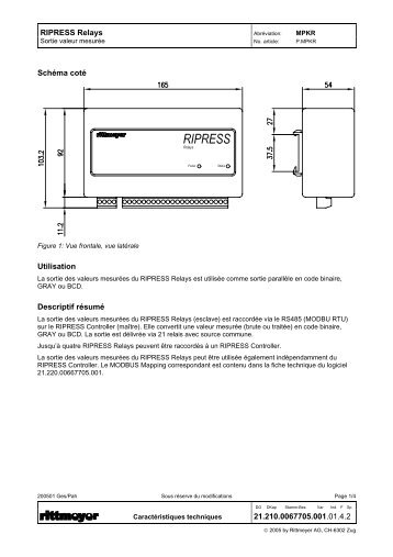 Fiche technique MPKR - Rittmeyer