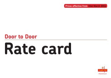 Door to Door Rate Card Indicative Pricing (excludes VAT ) - Royal Mail