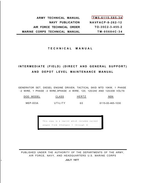 ARMY TECHNICAL MANUAL TM5-6115-585-34 ... - Igor Chudov