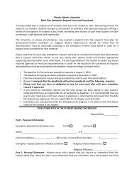 Florida Atlantic University Meal Plan Exemption Request Form and ...