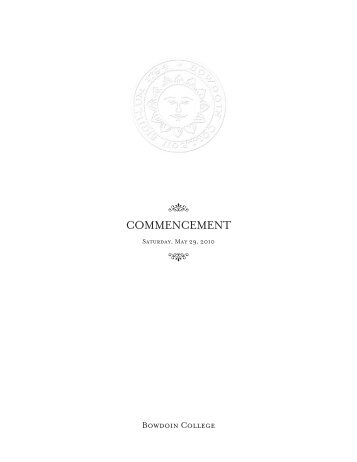 Download a pdf of the 2010 Commencement ... - Bowdoin College