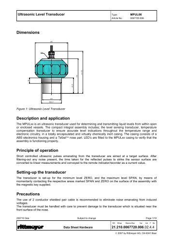 MPUL 06 Data sheet  - Rittmeyer