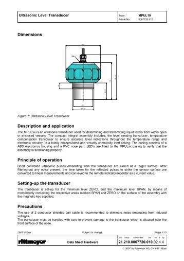 MPUL 10 Data sheet - rittmeyer.com