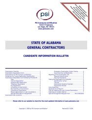 state of alabama general contractors candidate information ... - PSI