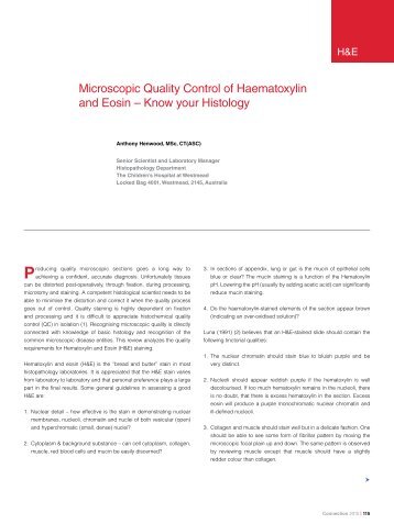 Microscopic Quality Control of Haematoxylin and Eosin ... - Dako