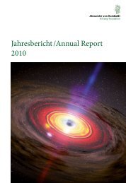 Jahresbericht /Annual Report 2010 - Alexander von Humboldt-Stiftung