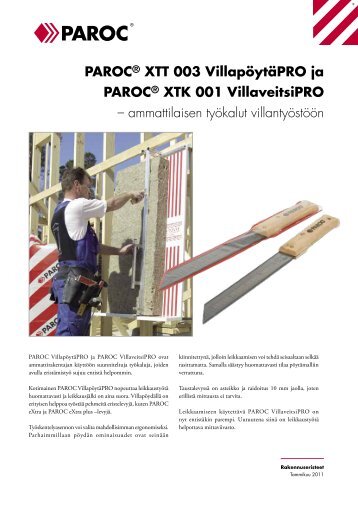 PAROCÂ® XTT 003 VillapÃ¶ytÃ¤PRO ja PAROCÂ® XTK 001 ... - Paroc.com