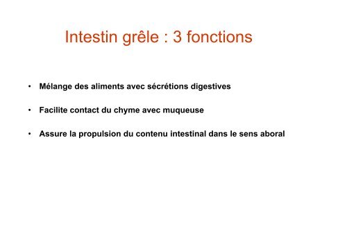 MotricitÃ© du tube digestif - UniversitÃ© Virtuelle Paris 5