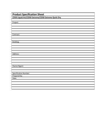 Product Specification Sheet - Churton Pacific