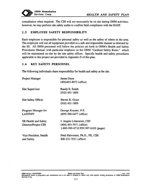 work plan for soil remediation, sampling and analysis plan, site ...