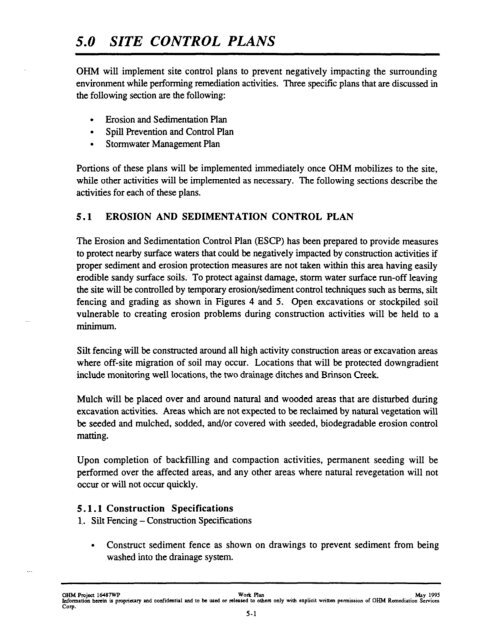 work plan for soil remediation, sampling and analysis plan, site ...