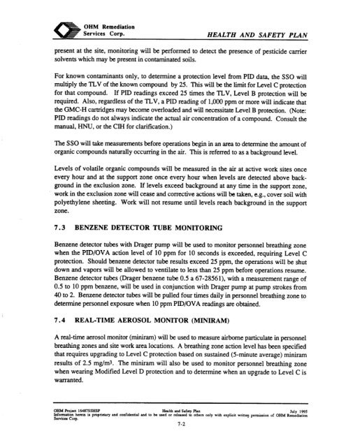 work plan for soil remediation, sampling and analysis plan, site ...