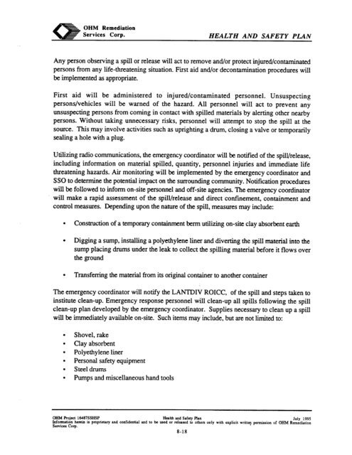 work plan for soil remediation, sampling and analysis plan, site ...