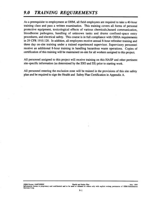 work plan for soil remediation, sampling and analysis plan, site ...