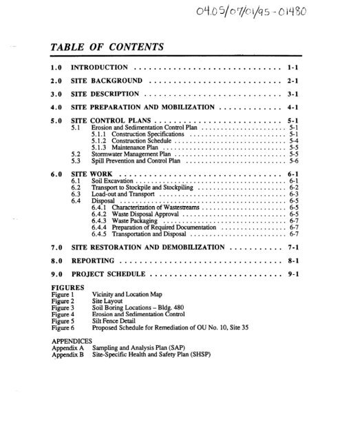 work plan for soil remediation, sampling and analysis plan, site ...