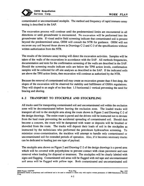 work plan for soil remediation, sampling and analysis plan, site ...