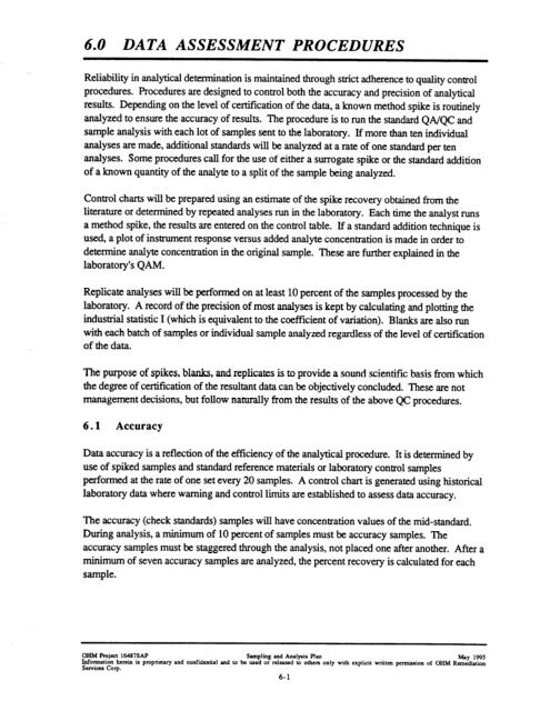 work plan for soil remediation, sampling and analysis plan, site ...