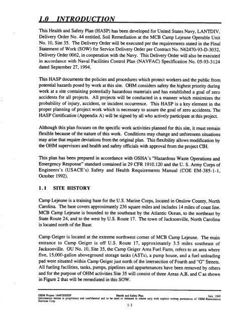 work plan for soil remediation, sampling and analysis plan, site ...