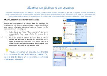 Gestion des fichiers et des dossiers