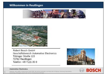 Willkommen in Reutlingen - Bosch