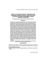 impact of various rates of pendimethalin herbicide on weed control ...