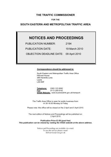 NOTICES AND PROCEEDINGS