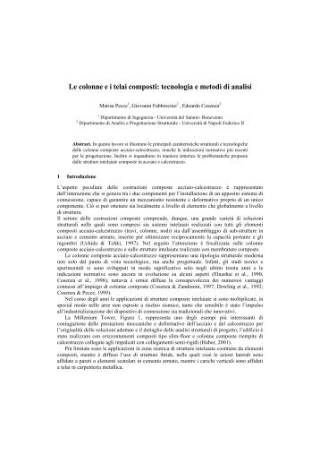 Le colonne e i telai composti: tecnologia e metodi di analisi - ReLUIS