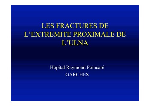 Fracture ext. sup ulna - ClubOrtho.fr