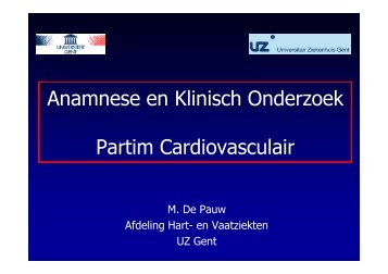 Anamnese en Klinisch Onderzoek Partim Cardiovasculair - Skillslab