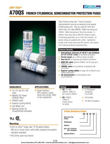 Product Data - Ferraz Fuses & Mersen Products