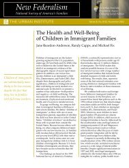 The Health and Well-Being of Children in Immigrant ... - Urban Institute