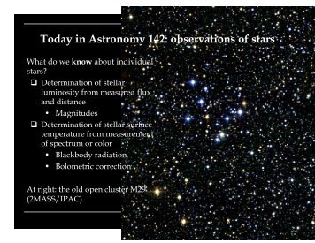 Today in Astronomy 142: observations of stars - Astro Pas Rochester